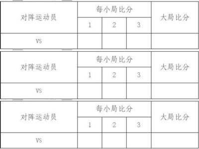 [转载]小学生乒乓球比赛成绩记录表 小学生乒乓球比赛报道
