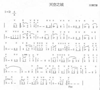 天空之城（简谱） 天空之城钢琴曲 简谱