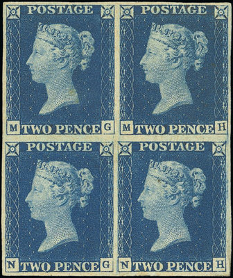 英国“黑便士”和“蓝便士”邮票 黑便士邮票现存几张