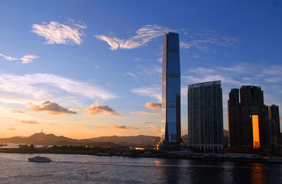 令人赞美的香港维多利亚港日落（图） 香港维多利亚港夜景