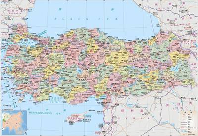 亚洲土耳其电子地图 土耳其属于亚洲吗