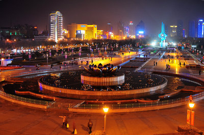 【济南泉城广场景色】（上）原创图片 济南泉城广场音乐喷泉