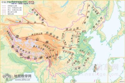 中国主要山脉分布图 中国主要地形分布图