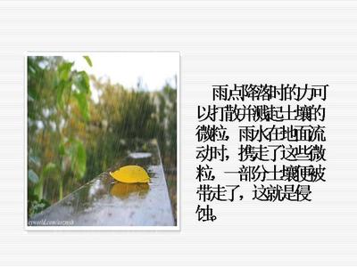 育红小学刘阳《雨水对土地的侵蚀》教学设计、实录、反思 雨水对土地的侵蚀