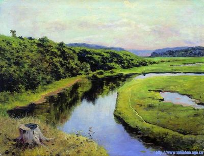契诃夫与列维坦的油画风景作品选集 列维坦油画池塘