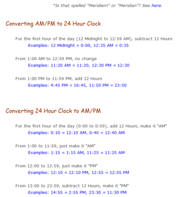 英语时间表示中AM/PM制与24小时制的转换方法 12点是am还是pm
