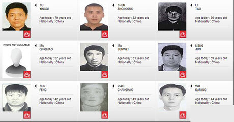 中国“猎狐行动”国际刑警组织红色通缉令带照片名单 2016猎狐行动追捕名单