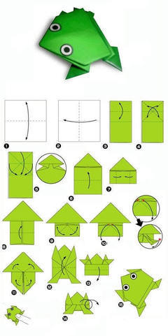 纸蜻蜓 纸青蛙的折法图解