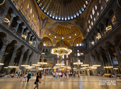 【伊斯坦布尔】圣索菲亚大教堂，拜占庭式建筑的代表作 伊斯坦布尔大教堂