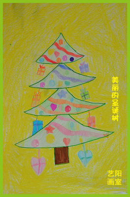 跟我学画画[初级班13]《美丽的圣诞树》 英语初级班