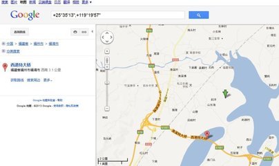 在google地图中使用经纬度查询地点 google地图 经纬度