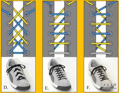 7种非主流鞋带系法（图解） 鞋带蝴蝶结的系法图解