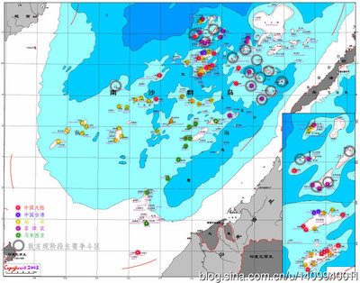 自制南海实际控制图（高清） 南海中国控制岛礁图