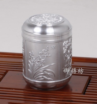 珍贵的锡制茶叶罐 纯锡茶叶罐