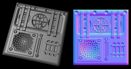 凹凸贴图、法线贴图、置换贴图(转)_蓝野天空 法线凹凸贴图教程