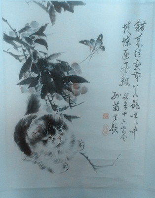 103岁书画家猫王孙菊生是世界上A型血中最长寿的老人 孙菊生的画一尺多少钱