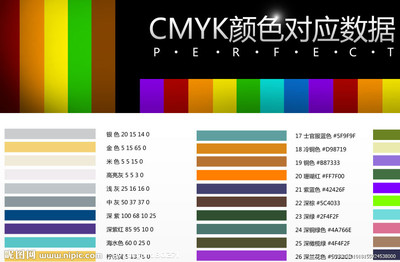 CMYK色值表/CMYK颜色表 金色cmyk值是多少
