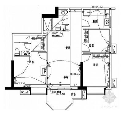 家装电路布线及各房间开关插座布置 家装插座布置图