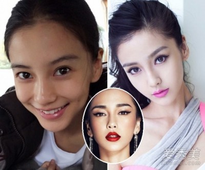 爆红网络的台湾6位美女化妆素颜前后大比拼 杨颖素颜照与化妆对比