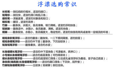 各类浮漂如何选择 浮漂的选择