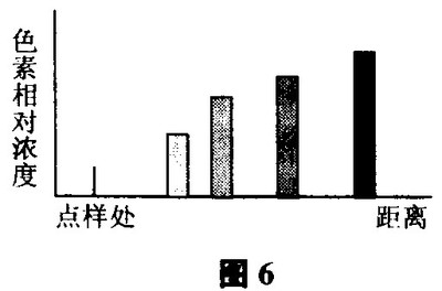 （2012上海）6表示叶绿体色素提取分离实验中纸层析的结果，据图判 叶绿体层析