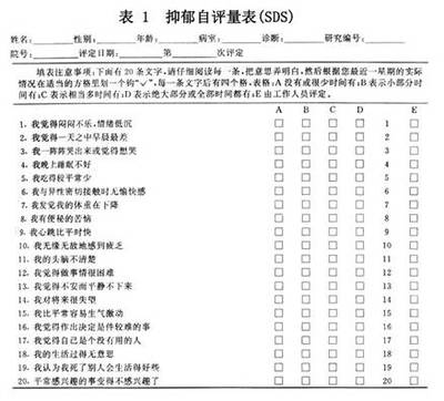 抑郁自评量表（SDS）（附评分标准） sds抑郁自评量表下载