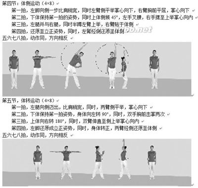中华人民共和国第九套广播体操完整、分解示范及图解 舞动青春广播体操图解