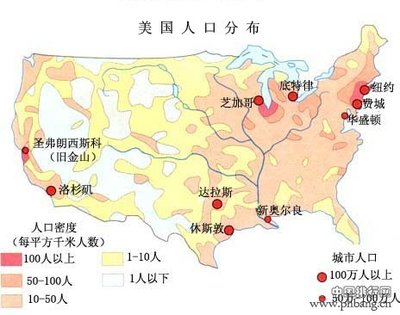 2014年美国人口数量、密度、结构及分布 上海人口密度分布图