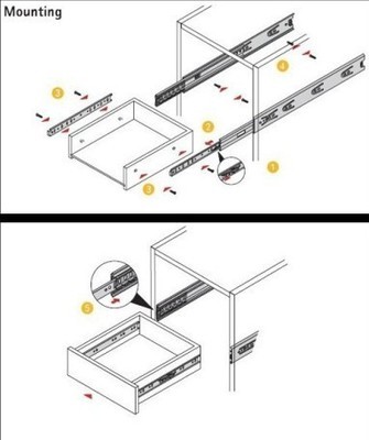 钢珠滑轨安装 带滚珠的抽屉怎么安装