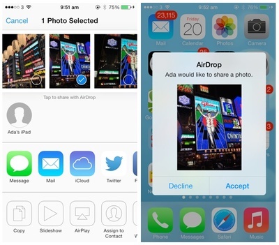 苹果移动设备的AirDrop使用方法 ios10信息响铃两次