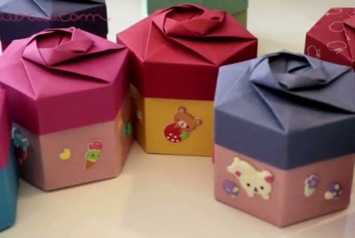 折纸教程--如何折多边形礼品盒 折纸礼品盒图解