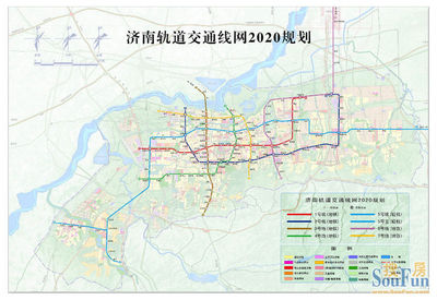 济南轨道交通规划图（地铁+轻轨） 济南3条轻轨规划图