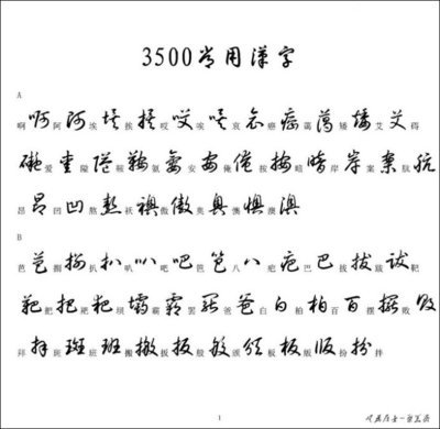3500个常用汉字（按音序排列） 3500个常用汉字组词