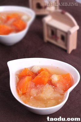 水果之王木瓜的两种甜蜜吃法----木瓜银耳莲子羹&木瓜果酱 苹果酱的吃法