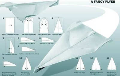 纸飞机的十二种折法（组图） 纸飞机折法