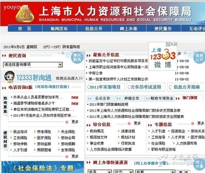 上海市人力资源社会保障网 上海社会保险服务网