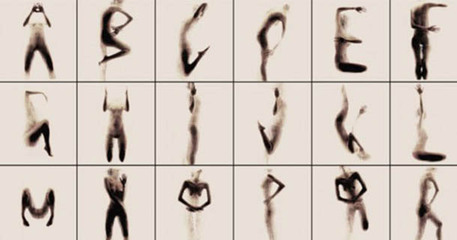 人体字母/图 人体摆26个字母