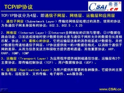 TCP/IP协议 tcpip协议分为几层