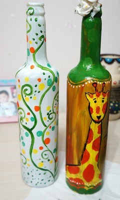 亲子绘DIY之--玻璃瓶涂鸦 酸奶玻璃瓶diy