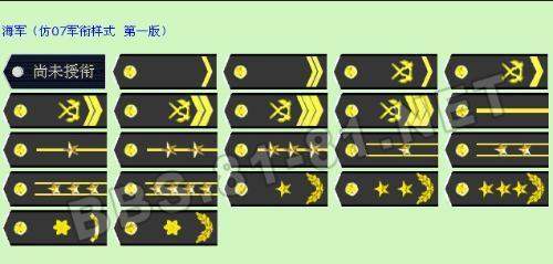 中国部队军衔肩章图片 中国部队军衔等级图片