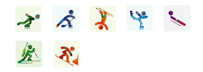 2014冬奥会运动项目图标 体育运动项目图标