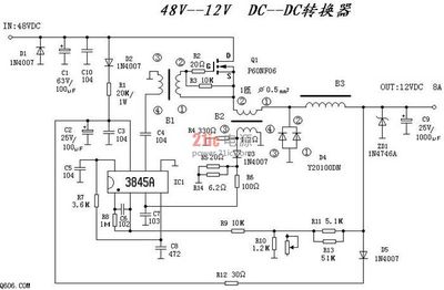48V转12V的DC/DC转换器电路图 dc dc转换器电路图
