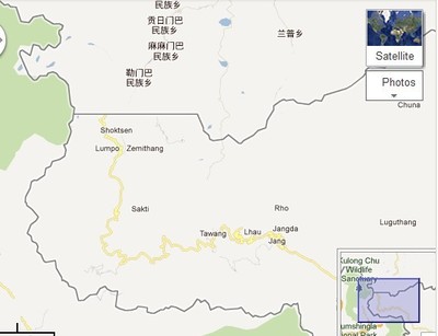 中印google地图藏南地区对照版 藏南中印军力对比