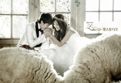 “韩中夫妻”《我们结婚了》朴孝敏和付辛博的婚纱照-西米夫妇 付辛博朴孝敏结婚了