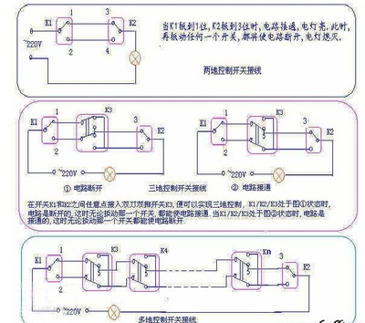 双联开关接线图 双联双控开关接线图