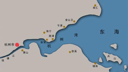 2011钱塘观潮图 钱塘江观潮地图