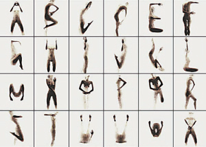 人体造型的英文字母艺术 单人人体字母造型