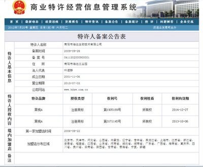 商业特许经营信息管理系统 中国商业特许经营网
