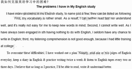 英语作文：我如何克服学习英语时遇到的困难How I Overcame Diffi