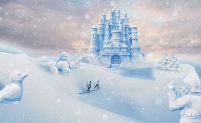 一起ps吧-用photoshop合成童话冰雪城堡场景 冰雪奇缘城堡图片